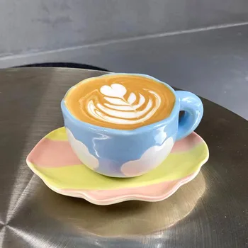 Creative Ručno Oslikana U Oblaku Demitasse S Tanjur Ručno Izrađene Keramičke Šalice S Tanjur Set Za Cappuccino Espresso Kavu Čaj Jedinstveni Dar