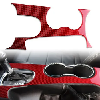 Crvena ugljičnih vlakana ABS Auto-Unutrašnjost Poklopac Mjenjača, Poklopac ukras Za Ford Mustang 2015 2016 2017 2018 2019