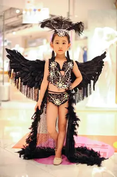 Crna Djevojka Model Pokazuje Halloween Kostime Seksi Kostime Karnevalske Potrepštine Сценическая Odjeću Za Nastupe
