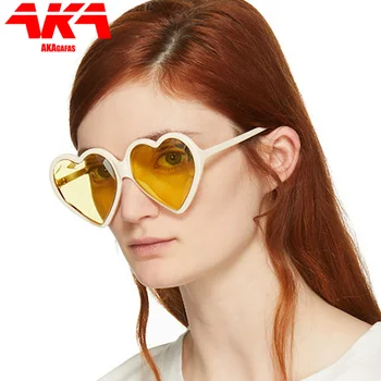 Sunčane Naočale AKAgafas Heart Ženske 2021 Luksuzni Prevelike Sunčane Naočale Ženski Luksuzni Retro Sunčane Naočale za Žene Gafas Mujer De Sol