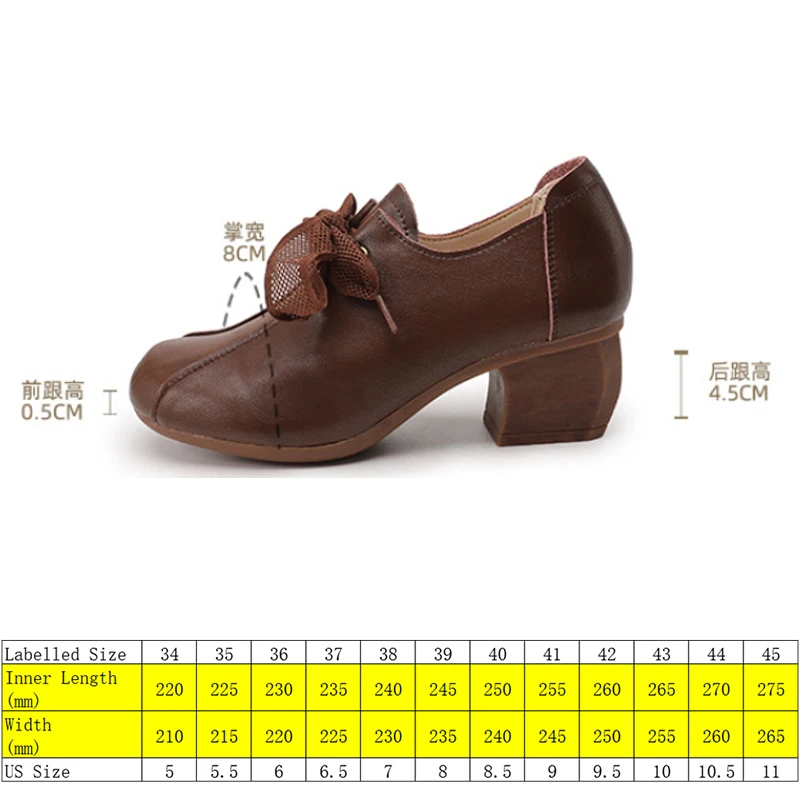 Koznoy 4,5 cm, Etnička cipele od prave Kože u retro stilu, Udoban proljeće-jesen ženske cipele na nisku Petu sa uvezivanje, Meka ženska obuća bez spajala s okruglim vrhom 1